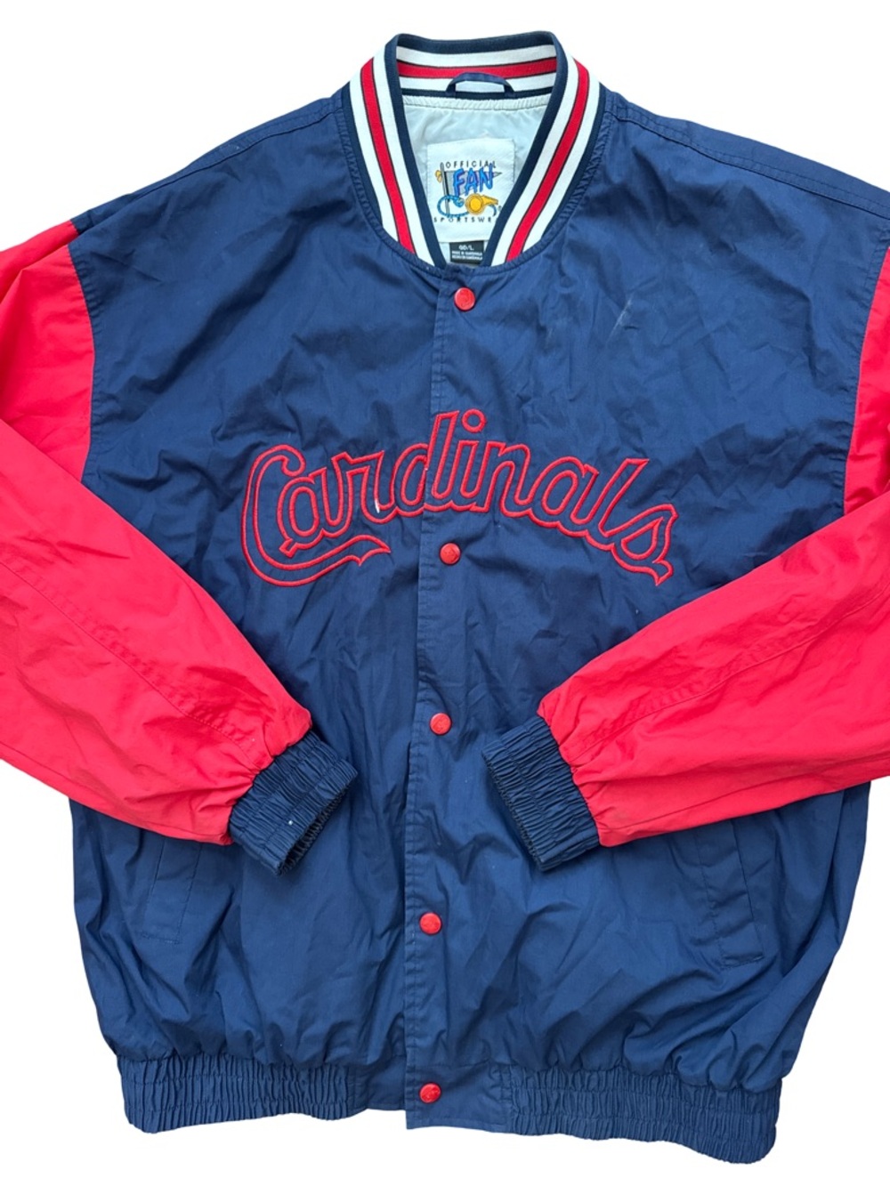 Vintage St Louis‎ Cardinals Men’s Snap Button Retro Jacket Size L Spell Out MLB